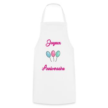JOYEUX ANNIVERSAIRE - Tablier de cuisine - blanc - Devant - AI Model Male 185 dark (185cm)