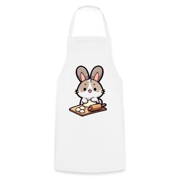 Bunny Baker: Der Teig-Delighter - Kochschürze - Weiß - Vorne - AI Model Male 185 dark (185cm)