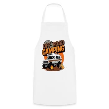 Off-road camping - Cooking Apron - white - Front - AI Model Male 185 dark (185cm)