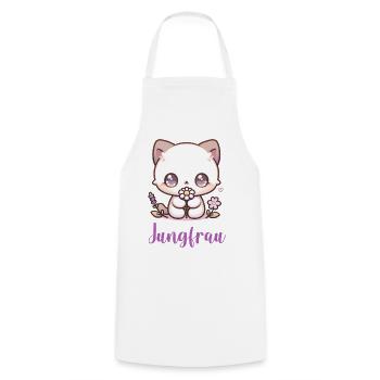 Jungfrau Design Sternzeichen – Kawaii Katze - Kochschürze - Weiß - Vorne - AI Model Male 185 dark (185cm)