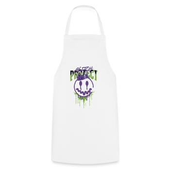Glitch Project - Dripping Smile Street Art Design - Cooking Apron - white - Front - AI Model Male 185 dark (185cm)