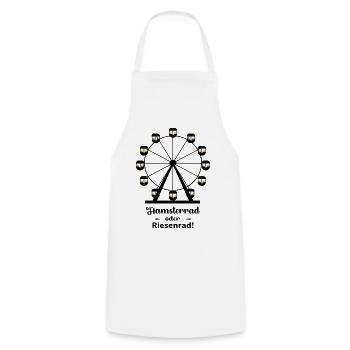 Hamster wheel or Ferris wheel - Cooking Apron - white - Front - AI Model Male 185 dark (185cm)