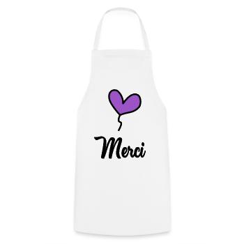 MISTRESS. THANK YOU. THANK YOU MISTRESS. GIFT - Cooking Apron - white - Front - AI Model Male 185 dark (185cm)