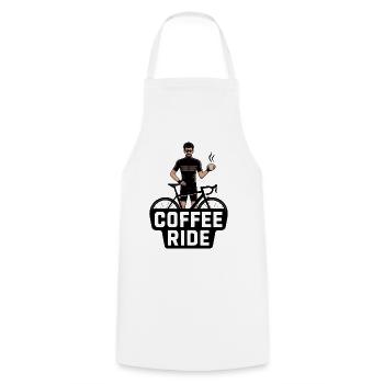 Coffee Ride – emblem for cycling fans - Cooking Apron - white - Front - AI Model Male 185 dark (185cm)