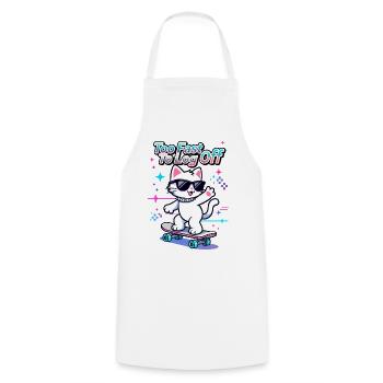 🐱 Chat patineur avec des lunettes - Trop rapide pour se déconnecter - Tablier de cuisine - blanc - Devant - AI Model Male 185 dark (185cm)