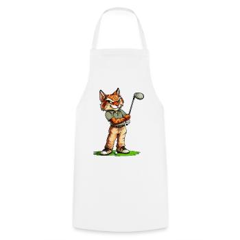 Luchse Golf / Golfspieler Luchs - Kochschürze - Weiß - Vorne - AI Model Male 185 dark (185cm)