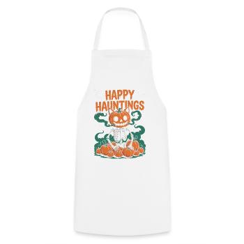 Spooky Jack-o'-Lantern Skeleton Halloween Design - Cooking Apron - white - Front - AI Model Male 185 dark (185cm)