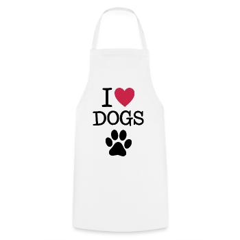 J’aime les chiens Citation pour le propriétaire du chien - Tablier de cuisine - blanc - Devant - AI Model Male 185 dark (185cm)