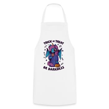 Dark Candy Unicorn - Trick or Treat or Darkness - Cooking Apron - white - Front - AI Model Male 185 dark (185cm)