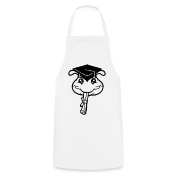 Caterpillar High School Graduation Passed College Worm - Cooking Apron - white - Front - AI Model Male 185 dark (185cm)