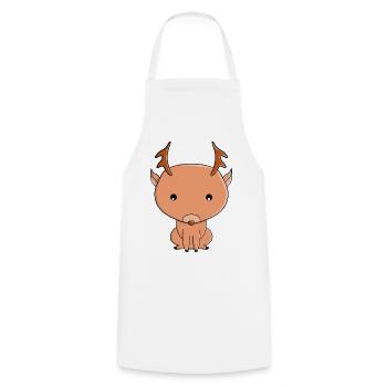 Cute Reindeer Cartoon Illustration - Cooking Apron - white - Front - AI Model Male 185 dark (185cm)