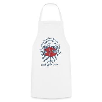Strawberry Basket with Personalised Message - Cooking Apron - white - Front - AI Model Male 185 dark (185cm)