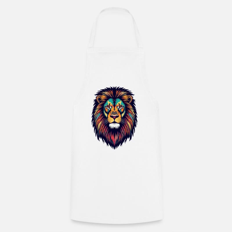 Explosion de couleur de lion brillant - Tablier de cuisine - blanc