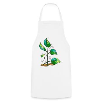 leaves - Cooking Apron - white - Front - AI Model Male 185 dark (185cm)