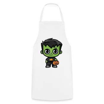 Zombie Halloween Cute Comic - Cooking Apron - white - Front - AI Model Male 185 dark (185cm)