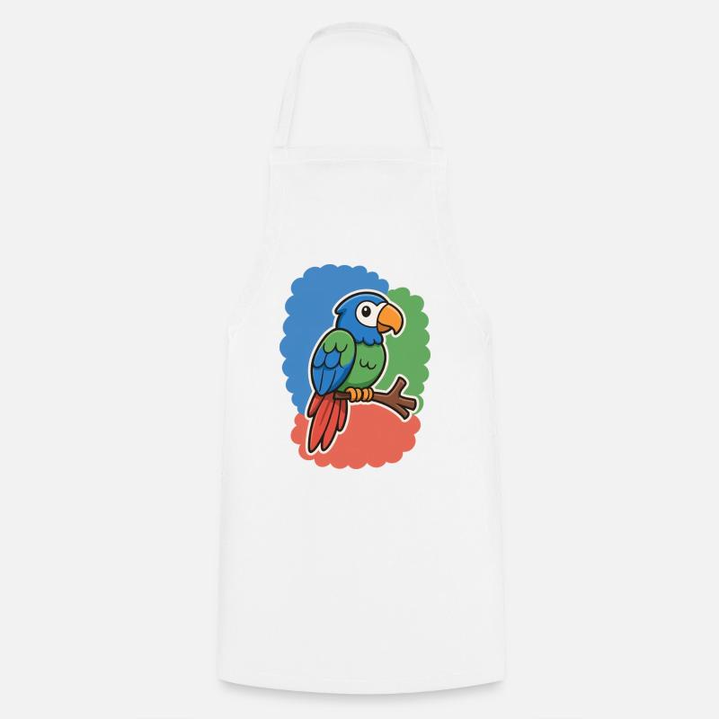 oiseau mignon, petit perroquet - Tablier de cuisine - blanc