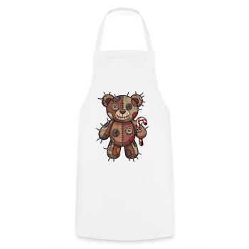Effrayant Ours de Noël Voodoo Halloween Cauchemar - Tablier de cuisine - blanc - Devant - AI Model Male 185 dark (185cm)