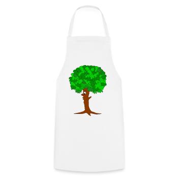 Funny Tree - Cooking Apron - white - Front - AI Model Male 185 dark (185cm)