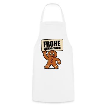 bonhomme en pain d’épice joyeux Noël - Tablier de cuisine - blanc - Devant - AI Model Male 185 dark (185cm)