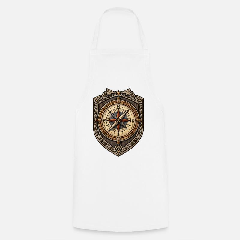 Wikinger Kompass Wappen - Kochschürze - Weiß