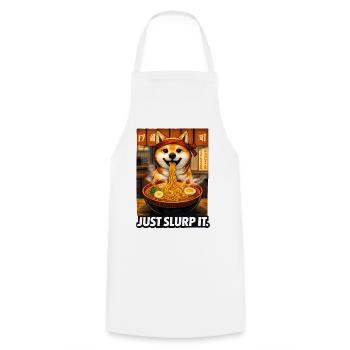 Shiba Ramen Just Slurp It - Kochschürze - Weiß - Vorne - AI Model Male 185 dark (185cm)