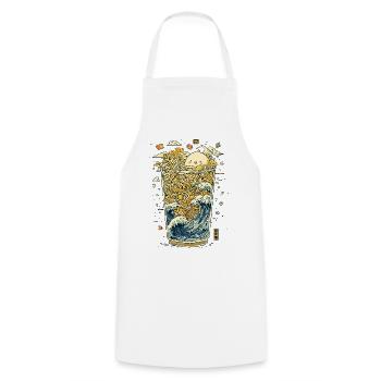 Kawaii noodles in a wave glass - Cooking Apron - white - Front - AI Model Male 185 dark (185cm)