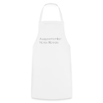 Motivational saying - Cooking Apron - white - Front - AI Model Male 185 dark (185cm)