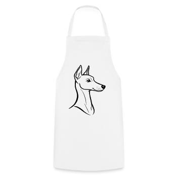 Minimalist Whippet Line Art - Elegant Dog Design - Cooking Apron - white - Front - AI Model Male 185 dark (185cm)