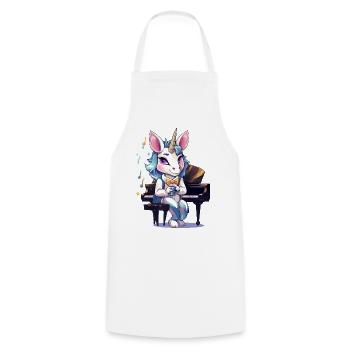 Piano Unicorn Artist Coffee - Cooking Apron - white - Front - AI Model Male 185 dark (185cm)
