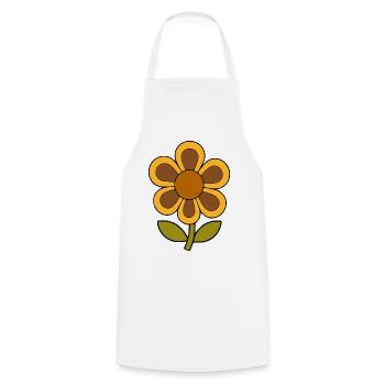 70s Flower Pattern Retro - Cooking Apron - white - Front - AI Model Male 185 dark (185cm)