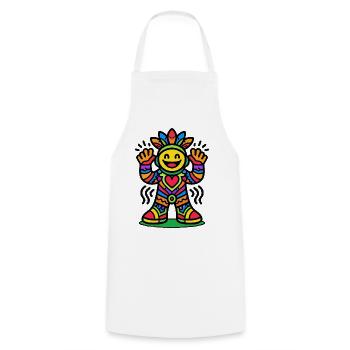Colorful Sun Figure with Heart - Cooking Apron - white - Front - AI Model Male 185 dark (185cm)