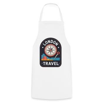 London Travel England Travel Motif - Cooking Apron - white - Front - AI Model Male 185 dark (185cm)