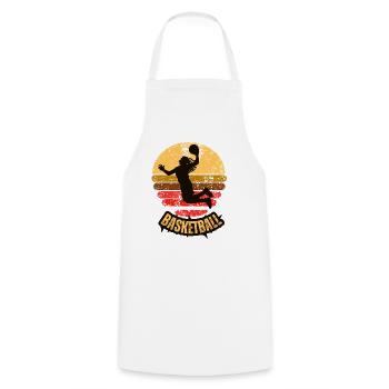 Dunkende Silhouette am Retro-Sunset - Kochschürze - Weiß - Vorne - AI Model Male 185 dark (185cm)