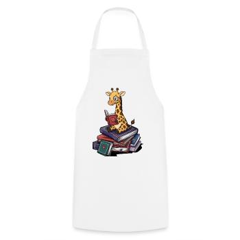 Bookworm Giraffe Animal Reading Books Art - Cooking Apron - white - Front - AI Model Male 185 dark (185cm)