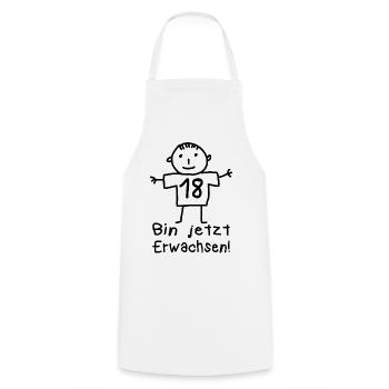 18th Birthday Stick Figure Of Age - Cooking Apron - white - Front - AI Model Male 185 dark (185cm)