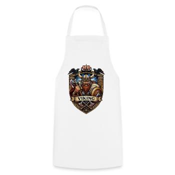 Viking Warrior Shield Emblem - Cooking Apron - white - Front - AI Model Male 185 dark (185cm)