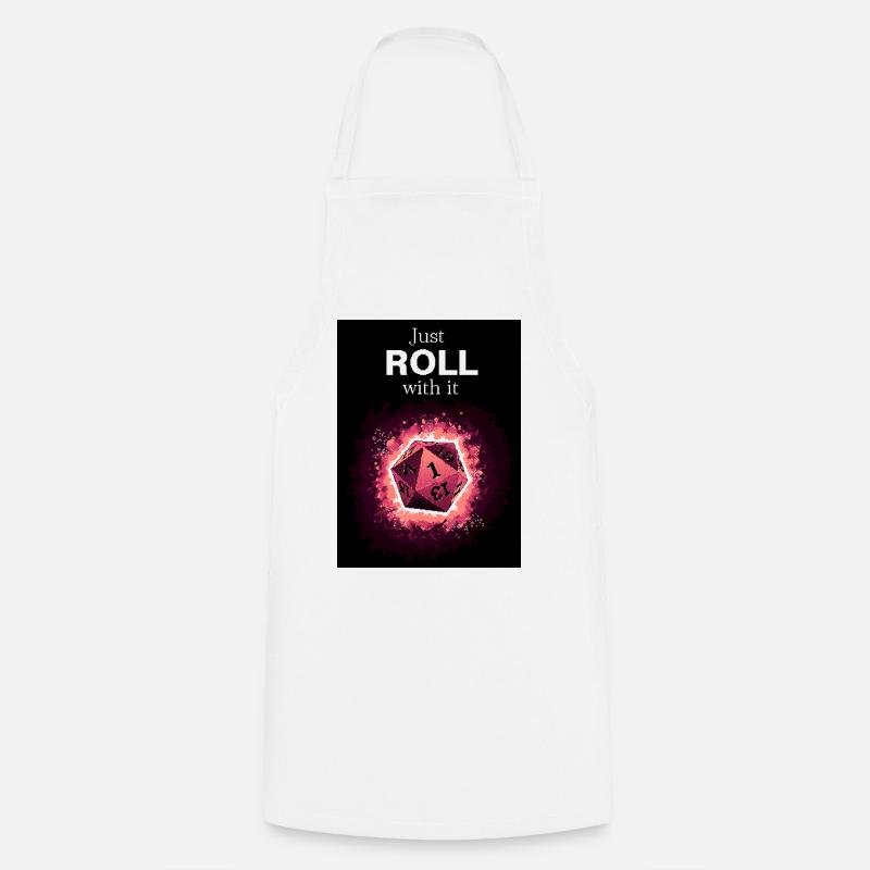 Faites simplement avec les dés rétro d20 magenta - Tablier de cuisine - blanc
