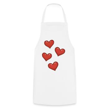 Trois Cœurs Rouges - Tablier de cuisine - blanc - Devant - AI Model Male 185 dark (185cm)