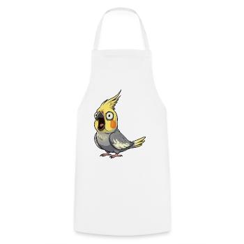 Yellow Cockatiel Riot - Cooking Apron - white - Front - AI Model Male 185 dark (185cm)