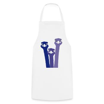 Nandu, ostrich head, emu, ostrich - Cooking Apron - white - Front - AI Model Male 185 dark (185cm)