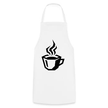 Symbole du café Café - Tablier de cuisine - blanc - Devant - AI Model Male 185 dark (185cm)