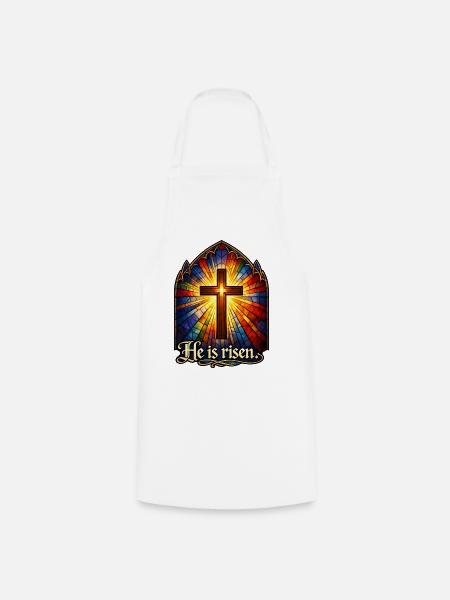 He is risen - Kochschürze - Weiß