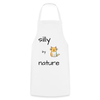 Silly Cat - Cooking Apron - white - Front - AI Model Male 185 dark (185cm)
