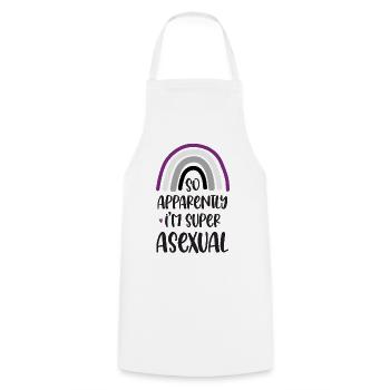 LGBT Pride Month - So Apparently I'm Super Asexual - Cooking Apron - white - Front - AI Model Male 185 dark (185cm)