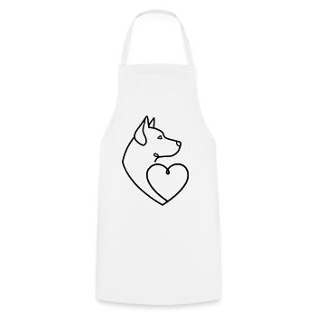 Husky Schäferhund Herz Line Art - Kochschürze - Weiß - Vorne - AI Model Male 185 dark (185cm)