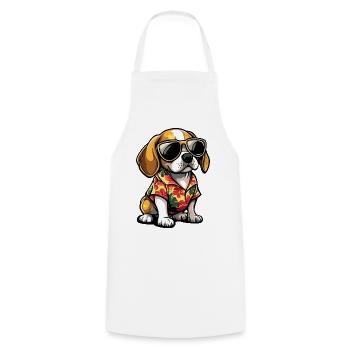 Beagle Hund Comic Urlaub - Kochschürze - Weiß - Vorne - AI Model Male 185 dark (185cm)