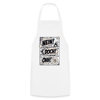 Non, mais oh, un proverbe culte design - Tablier de cuisine - blanc - Devant - AI Model Male 185 dark (185cm)