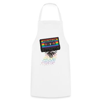LGBT-Pride-Monat – Retro-Pride-Kassette - Kochschürze - Weiß - Vorne - AI Model Male 185 dark (185cm)
