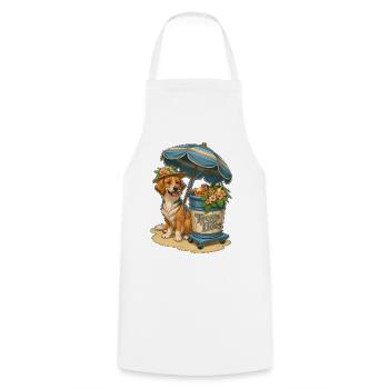 Treats Over Tides Beach Dog Design - Cooking Apron - white - Front - AI Model Male 185 dark (185cm)