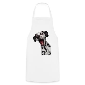 Dalmatien Étonné Portrait - Tablier de cuisine - blanc - Devant - AI Model Male 185 dark (185cm)
